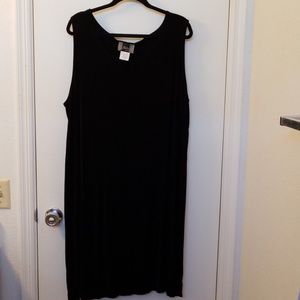Slinky 3X Knee Length Black Dress